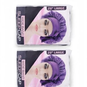 Satin Sleep Cap Bonnet – Wide Band, 20" Large