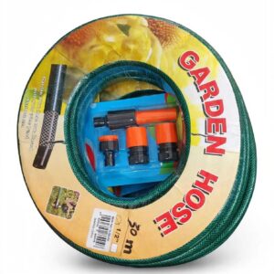Garden Hose Pipe 30m × ½" with Nozzle & Fittings Set
